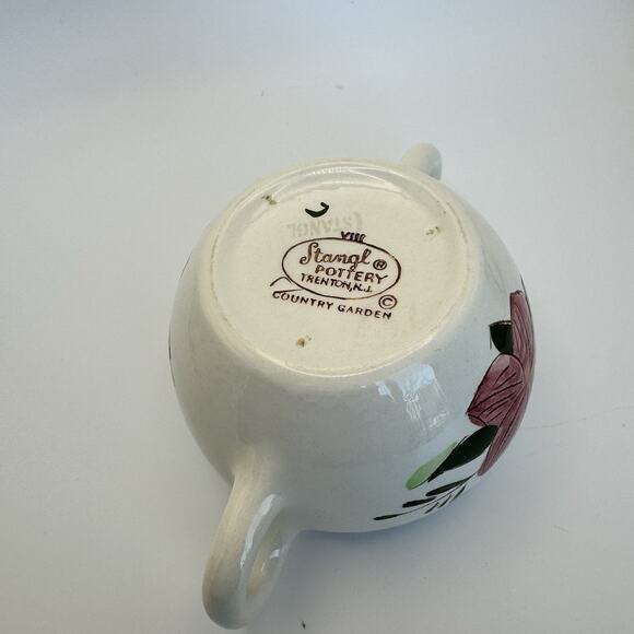 Stangl Pottery Sugar Bowl with lid Country Garden Pattern 4" tall Vintage - Picture 7 of 7